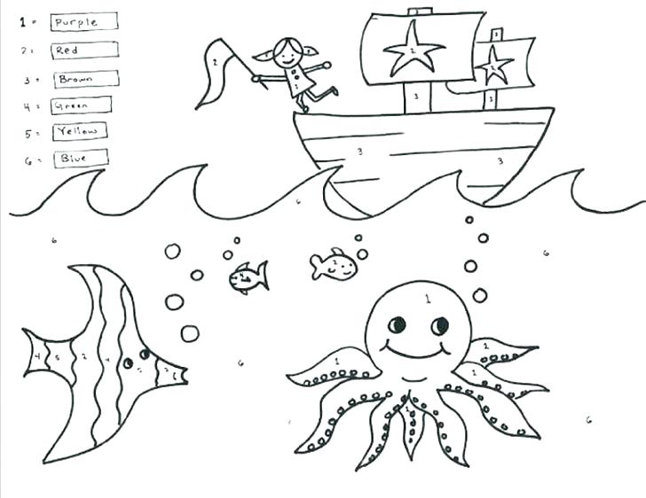 728x562 Color By Number Numbers Worksheet Coloring Pages For Kids By