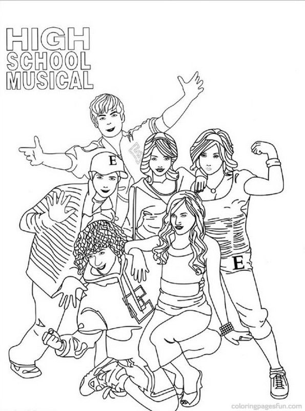 595x800 High School Musical Coloring Pages Coloring Pages