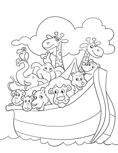 386x500 Noah's Ark Coloring Page