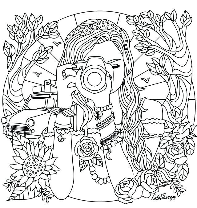 640x675 Girls Coloring Page Colouring Pages For Teenagers Printable Free