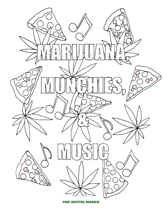 570x721 Caps For Sale Coloring Page Marijuana Munchies Music Adult
