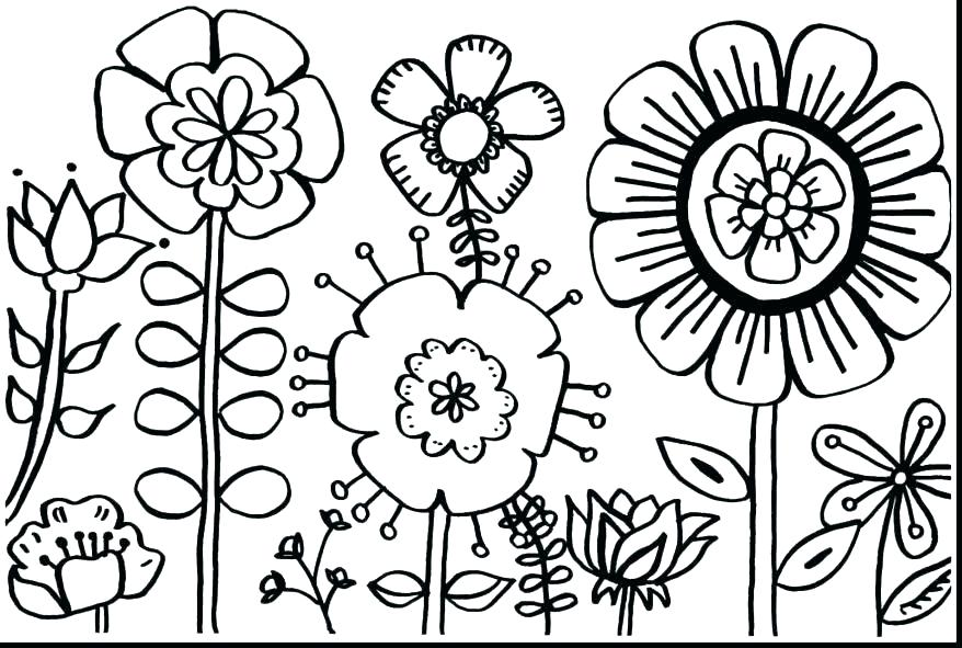 878x591 Spring Flowers Coloring Page Spring Coloring Pages