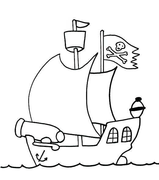 520x588 Pirate Ship Coloring Pages Small Pirate Ship Coloring Pages