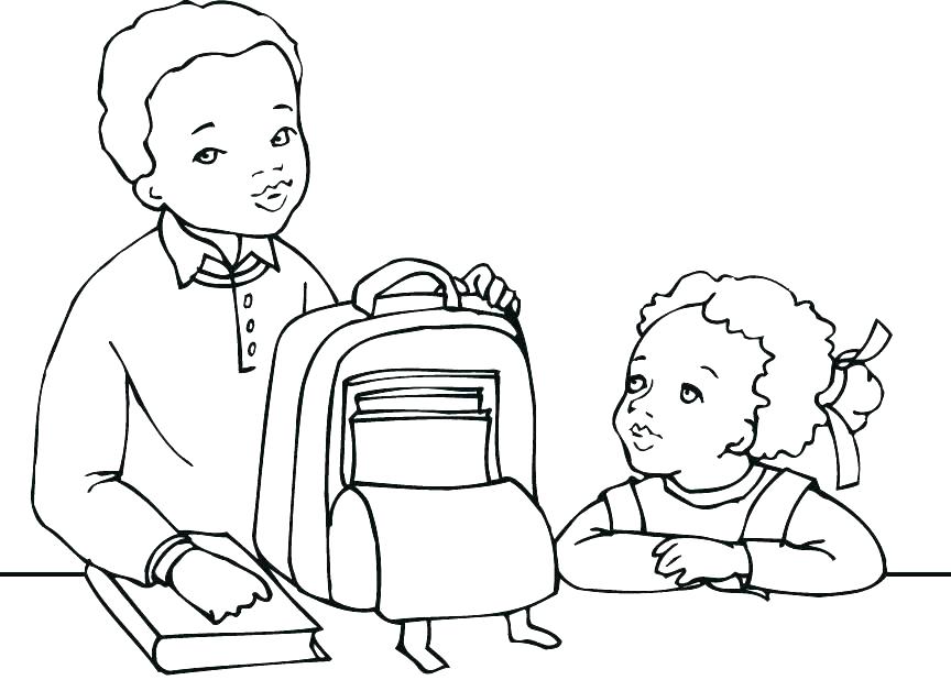 864x618 Student Coloring Page Vector Of An Unsure Cartoon College Student