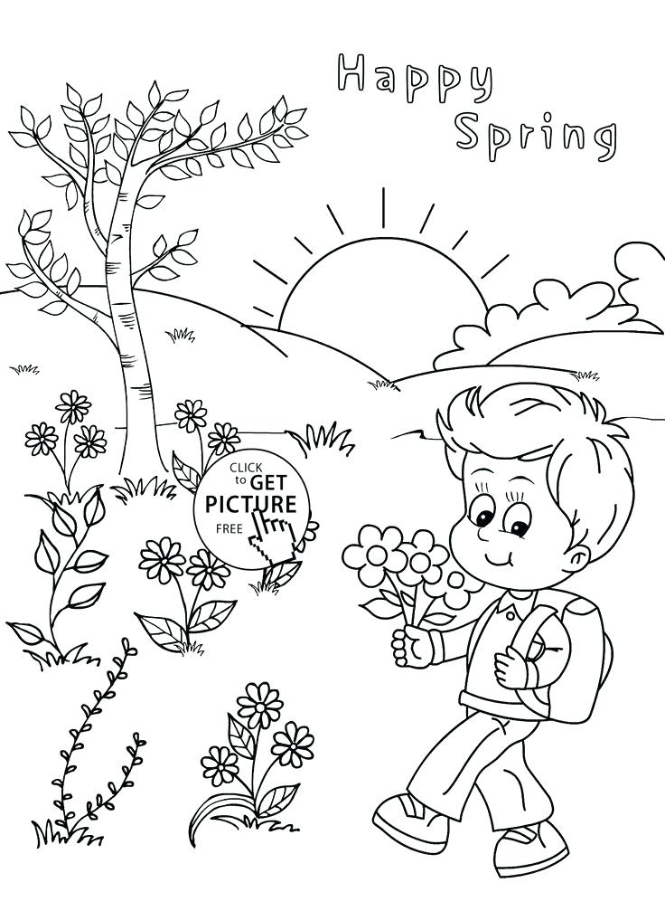 736x1007 Seasons Coloring Page Seasons Nature Seasons A House Buried In