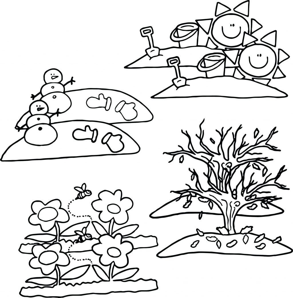 1024x1042 Coloring Page ~ Seasons Coloring Pages Four For Kindergarten