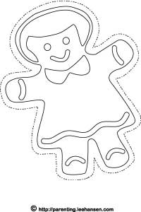 200x300 Christmas Coloring Page, Gingerbread Girl Ornament To Color