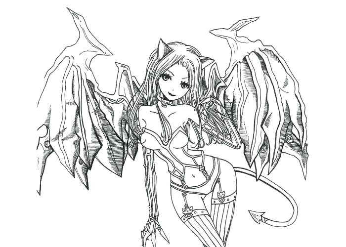 700x500 Printable Gothic Fairy Coloring Pages Demon Coloring Pages