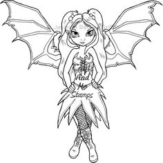 236x237 Gothic Fairies Coloring Pages Coloured With Pro Markers