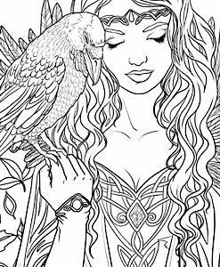 247x300 Cosy Gothic Coloring Pages For Adults Printable To Print Fairy