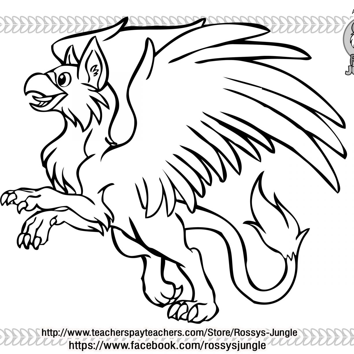 1224x1224 Gryphon Colorings Unusual For Kids Griffin Coloring Pages Adults