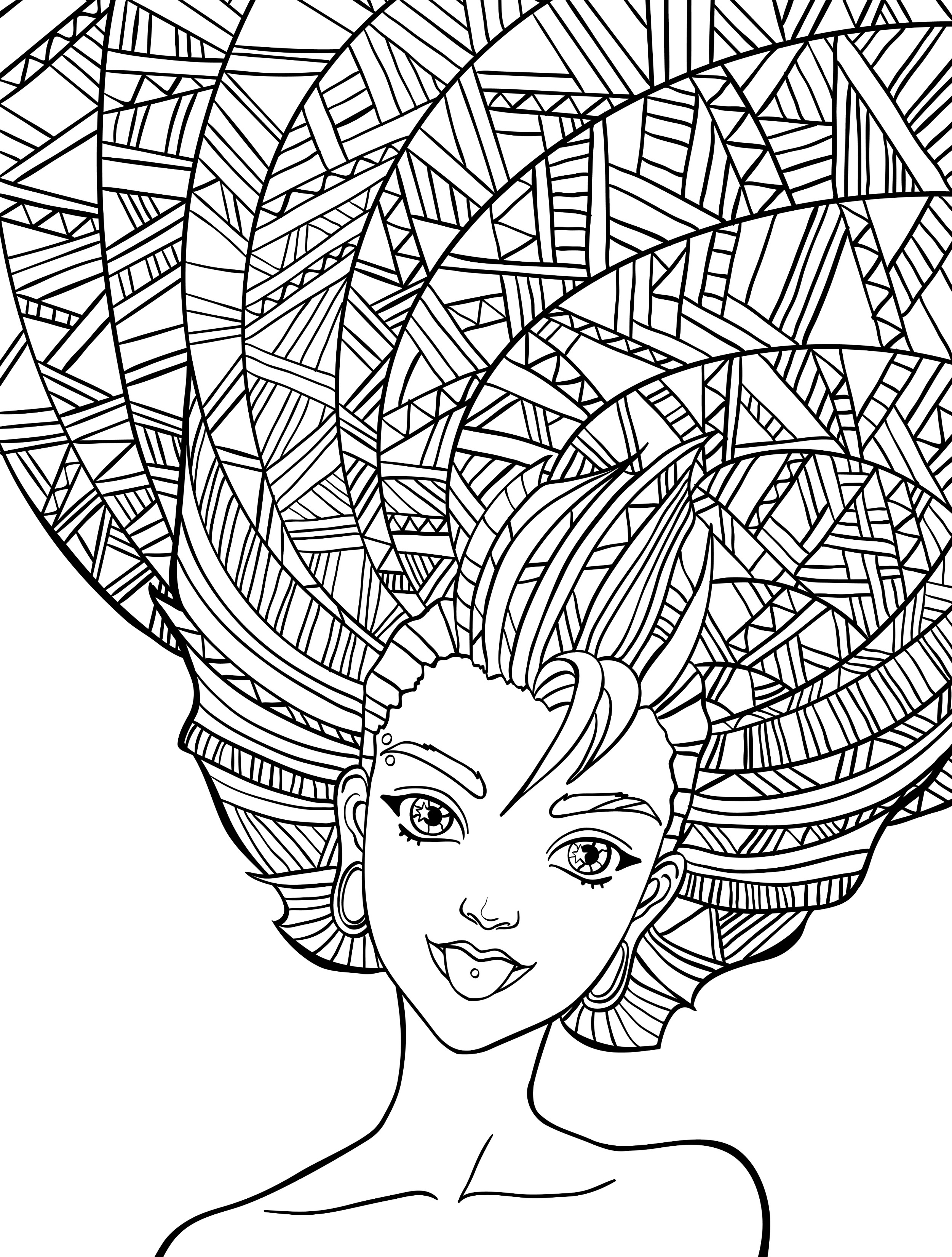 2500x3300 Crazy Hair Coloring Pages Funny Adult Coloring Pages Ebestbuyvnco