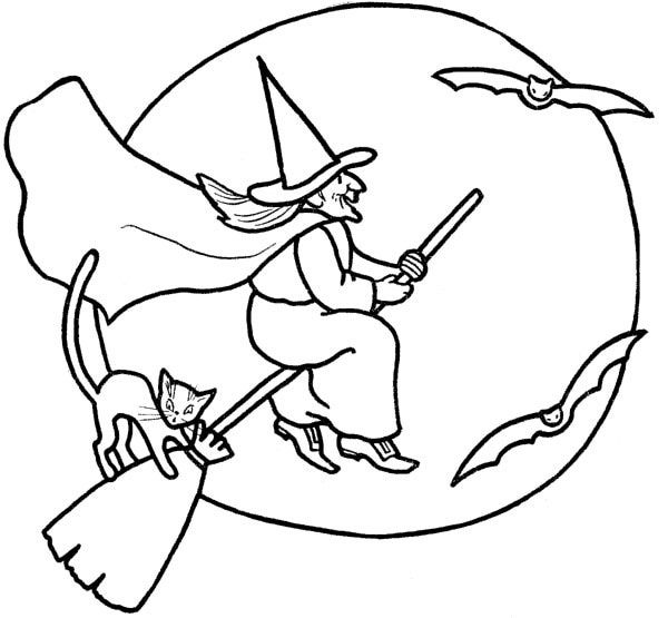 600x555 Halloween Coloring Pages For Kids Free Halloween Colouring
