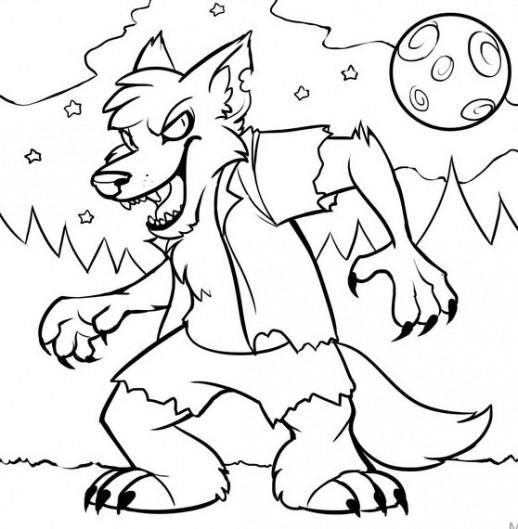 518x529 Monster Spooky Halloween Coloring Pages For Kids