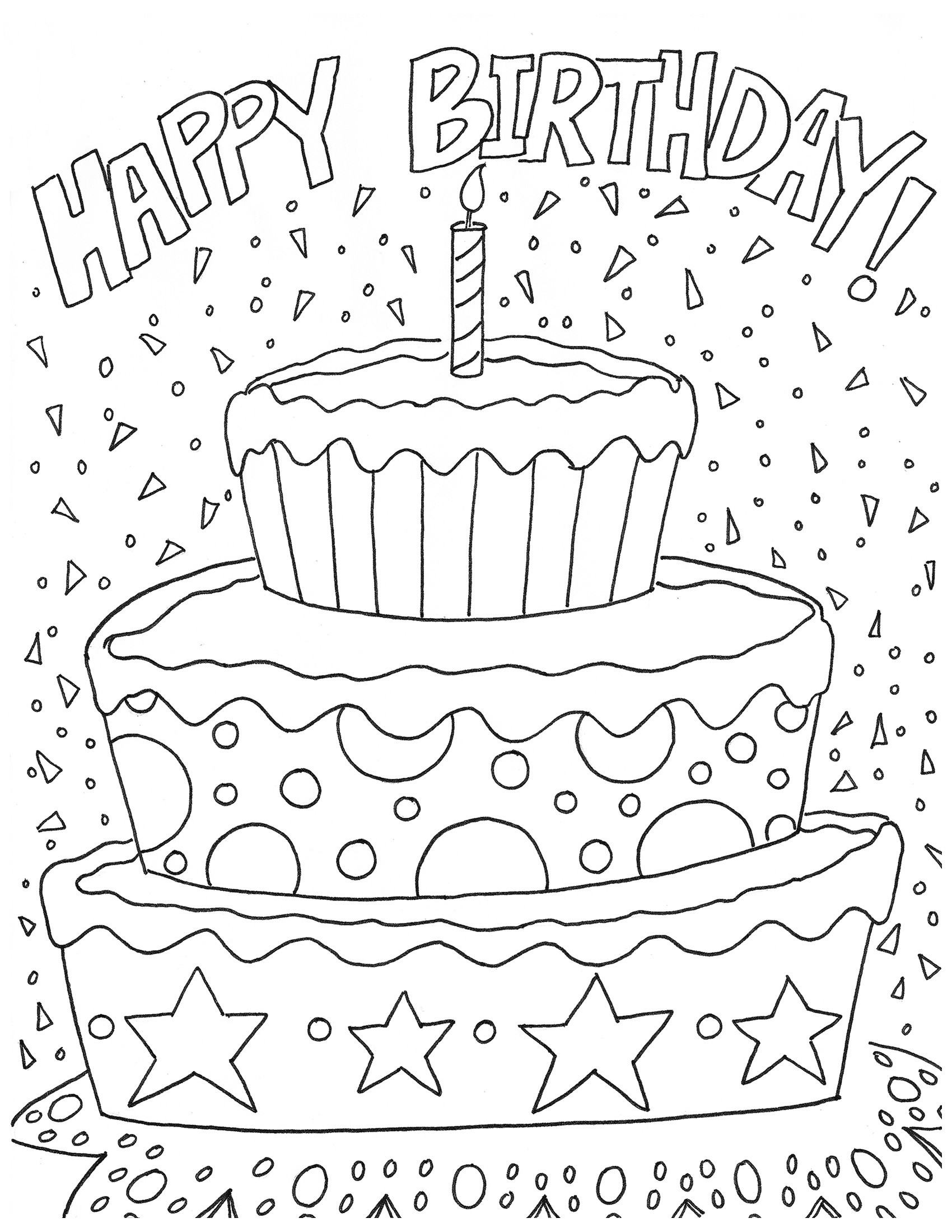 1700x2200 New Coloring Pages Happy Birthday