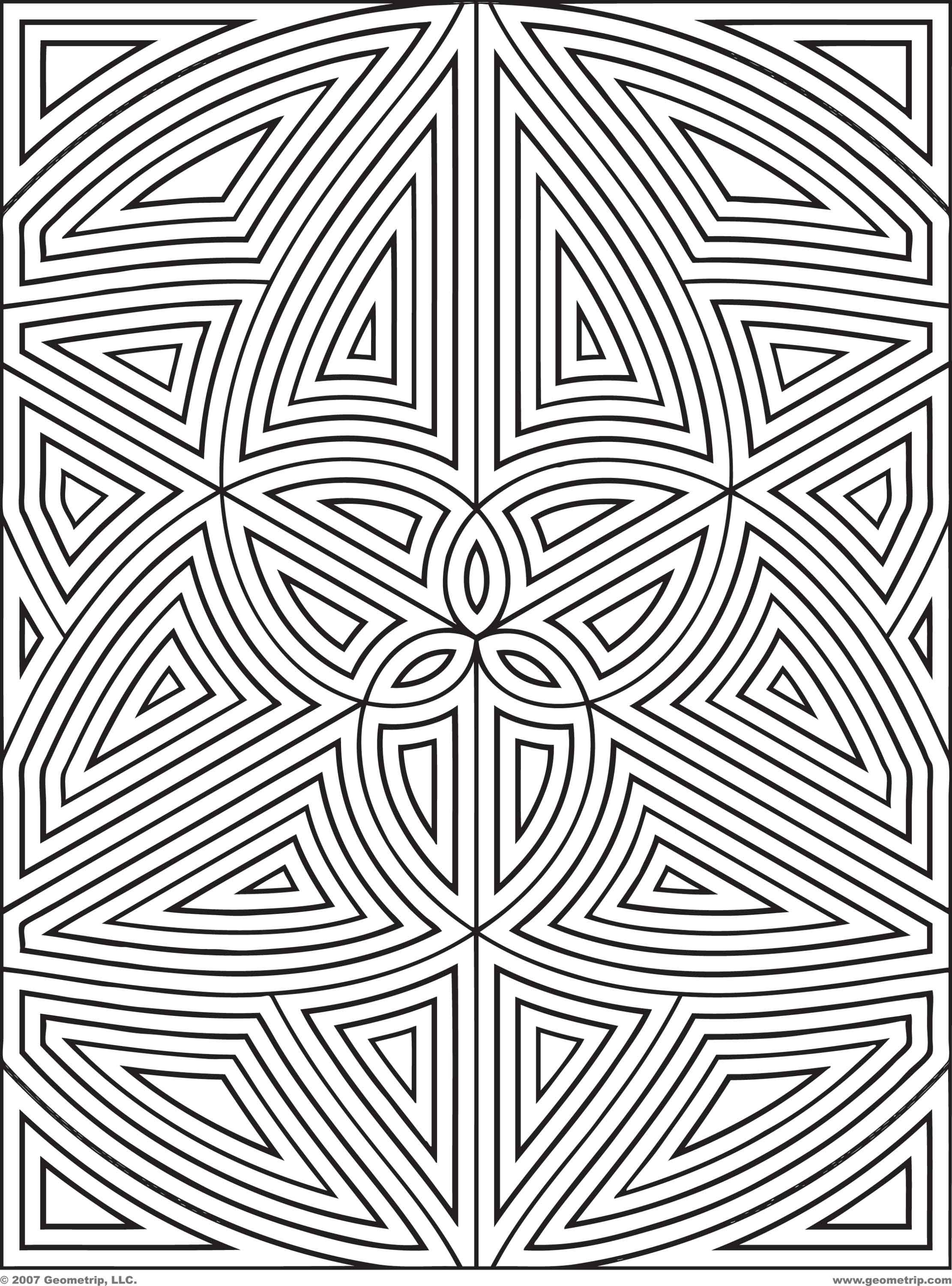 2222x3000 Difficult Geometric Design Coloring Pages Rectangles Page 1