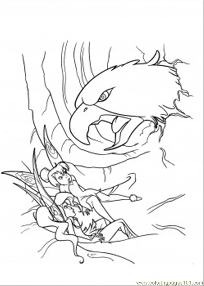 650x913 Vidia And Tinkerbell Are Attacked By Hawk Coloring Page