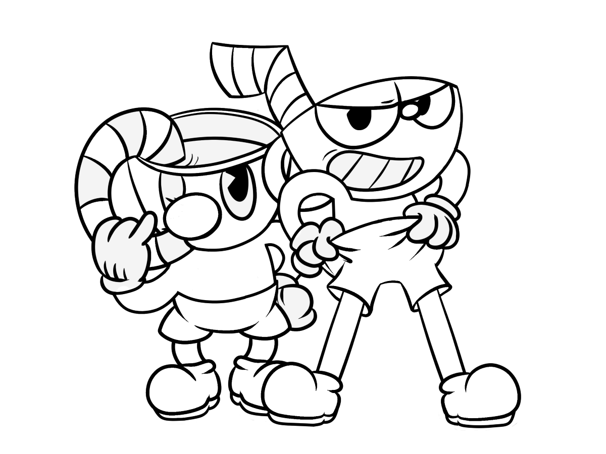 1200x900 Cuphead Coloring Pages Print