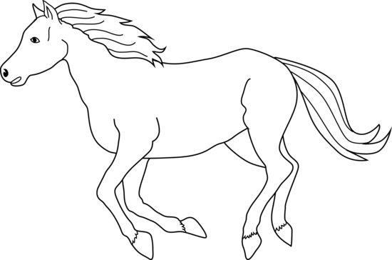 550x364 Galloping Horse Coloring Page