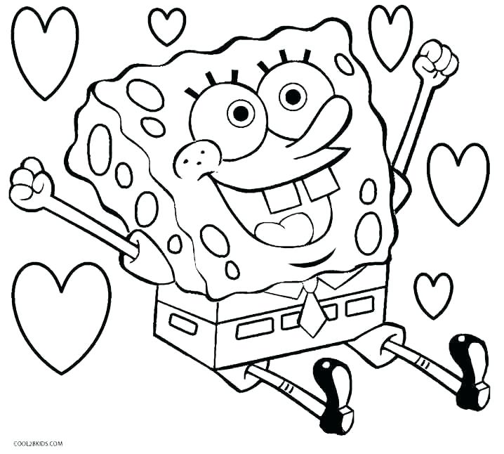 718x646 Sponge Bob Coloring Page Pages Free Printable 8 Colouring