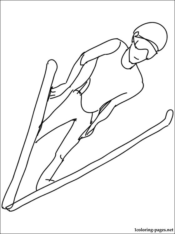 560x750 Ski Jumping Coloring Page Coloring Pages
