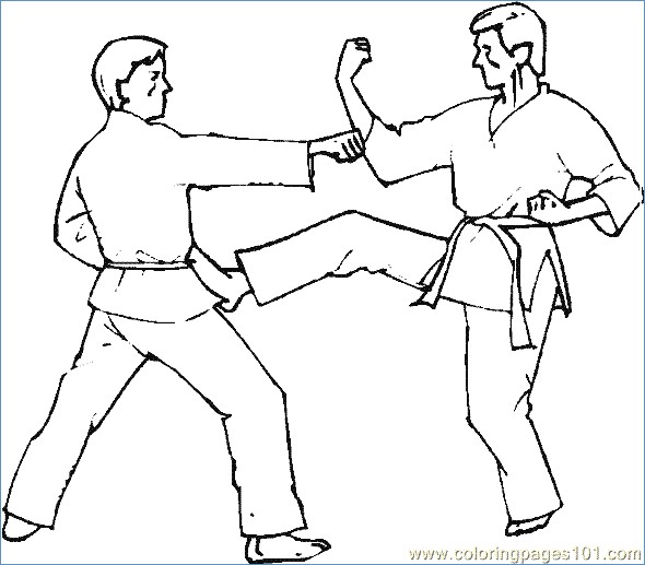 590x517 Spongebob Squarepants Karate Coloring Page