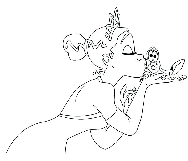 600x514 Princess Coloring Page Princess Kiss Frog In Princess And