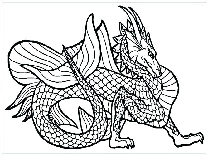 667x500 Coloring Page Coloring Page Dragon Sea Serpent Free Pages Medium