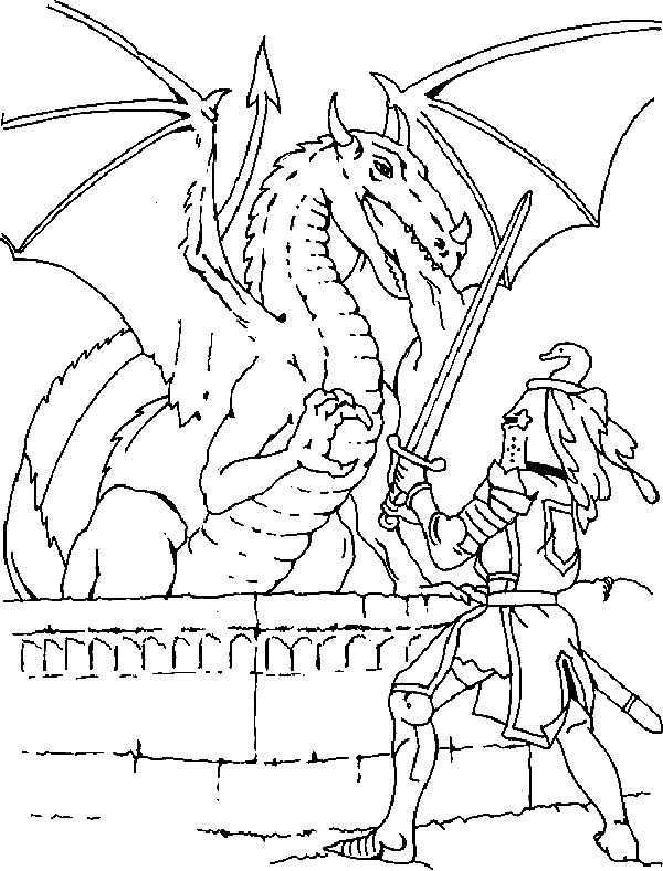 600x788 Free Coloring Pages Knights And Dragons Bgcentrum
