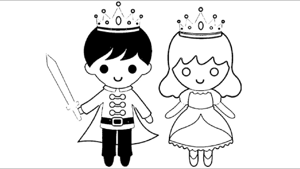 1280x720 Queen Coloring Little Boy King And Girl Pages L Kids