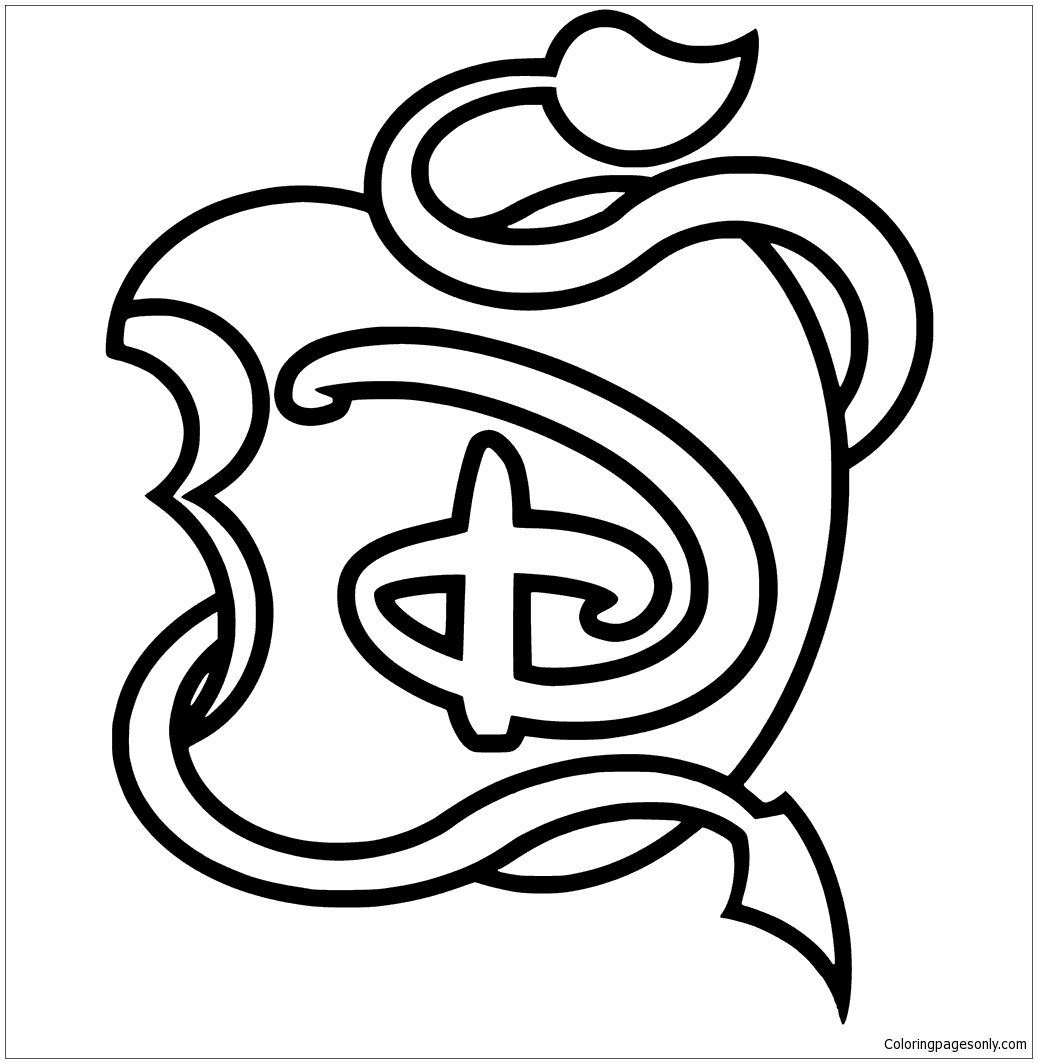 1037x1063 Fresh Descendants Coloring Page Logo Free Coloring Pages Download