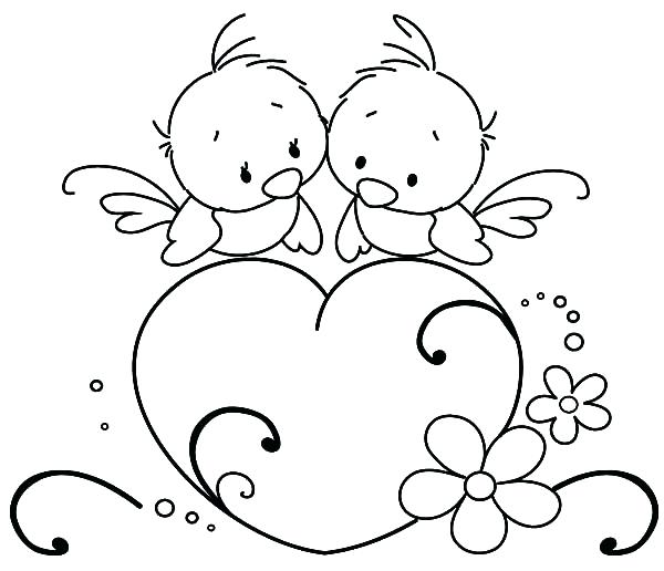 600x516 Cute Bird Coloring Pages Birdies Coloring Page Love Birds Birdies