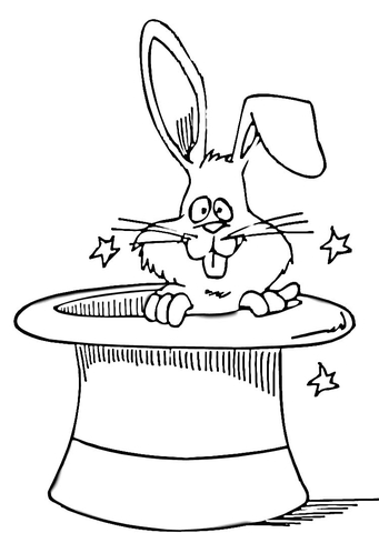 341x480 Magic Coloring Pages Bunny In A Magic Hat Coloring Page Free