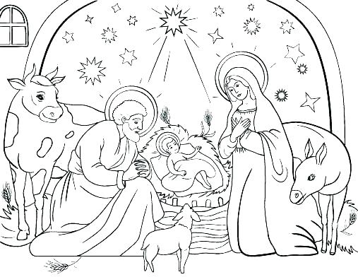 507x392 Coloring Pages Nativity Figures