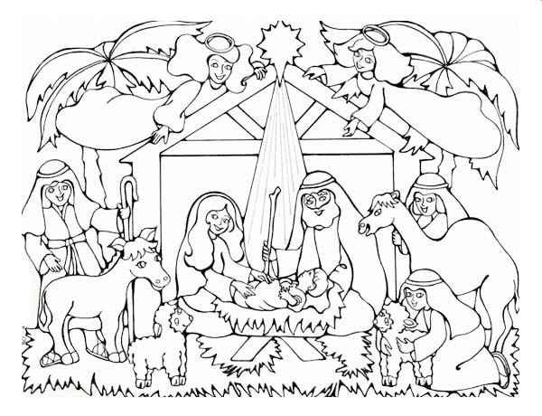 600x460 Born Of The King Of Jews In Nativity Coloring Page Color Luna