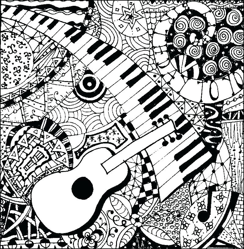 799x814 Music Coloring Page Music Coloring Pages Abstract For Adults Notes