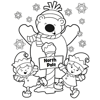 340x340 North Pole Coloring Page