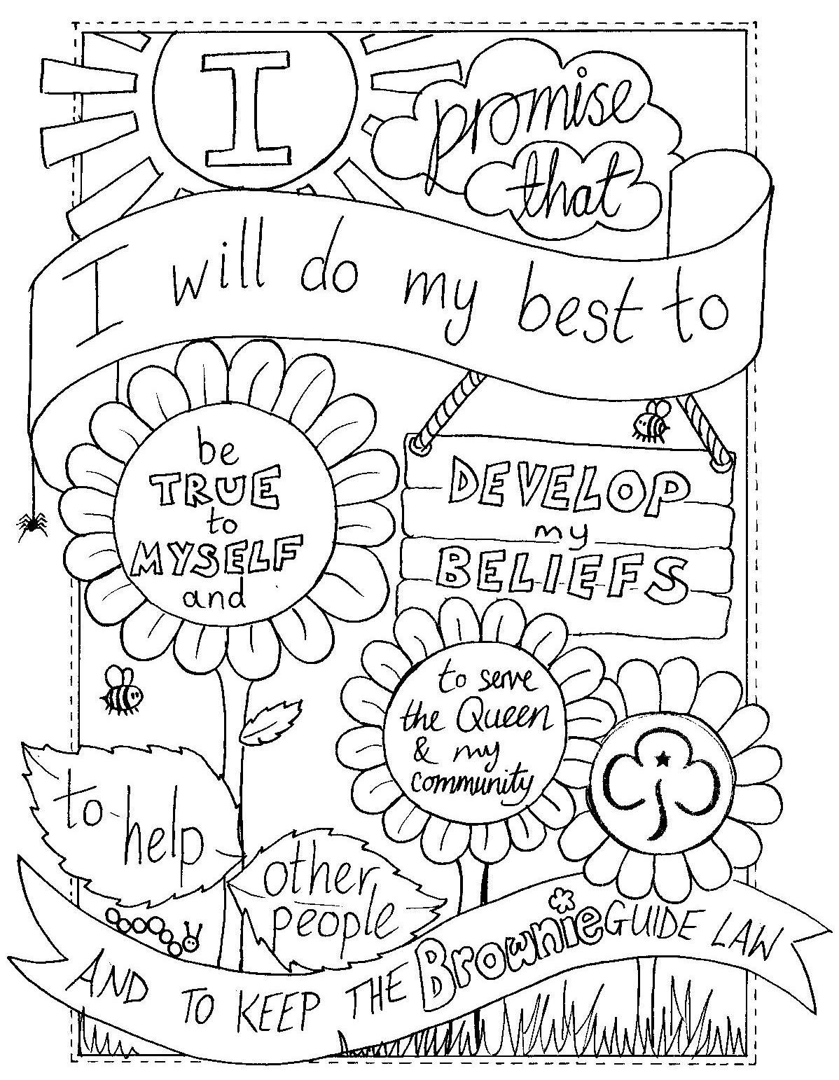 1198x1542 Girl Scout Law Coloring Pages Newyork Rp Com