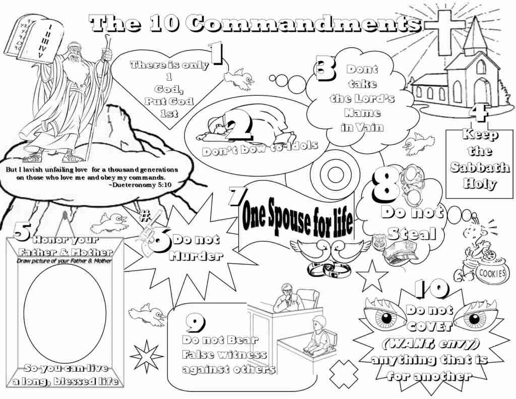 1024x791 Coloring Pages Lesson Kids For Christ Bible Club Ten Commandments