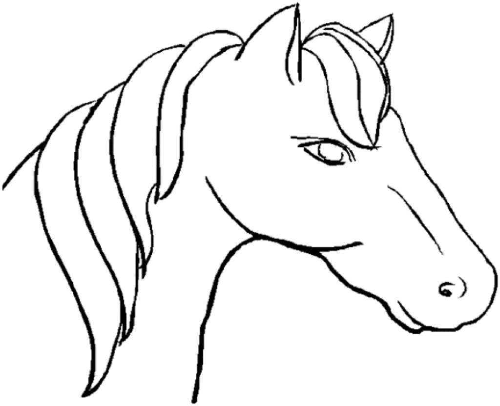 1024x832 Coloring Pages Horse Head Book Page Sheets Printable Profile
