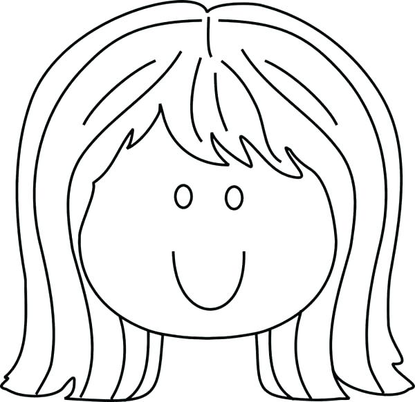 600x582 Little Girl Coloring Page Coloring Pages Little Girl Smiling Face