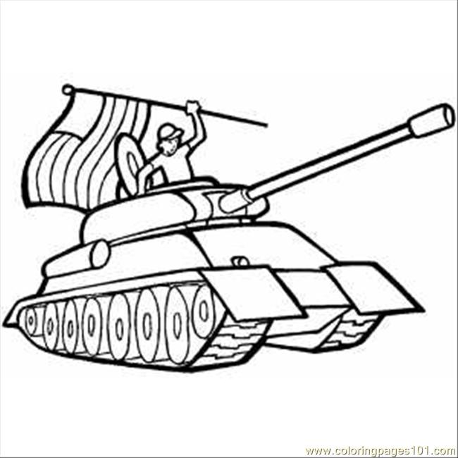 650x650 Soldier In Tank With Usa Flag Coloring Page