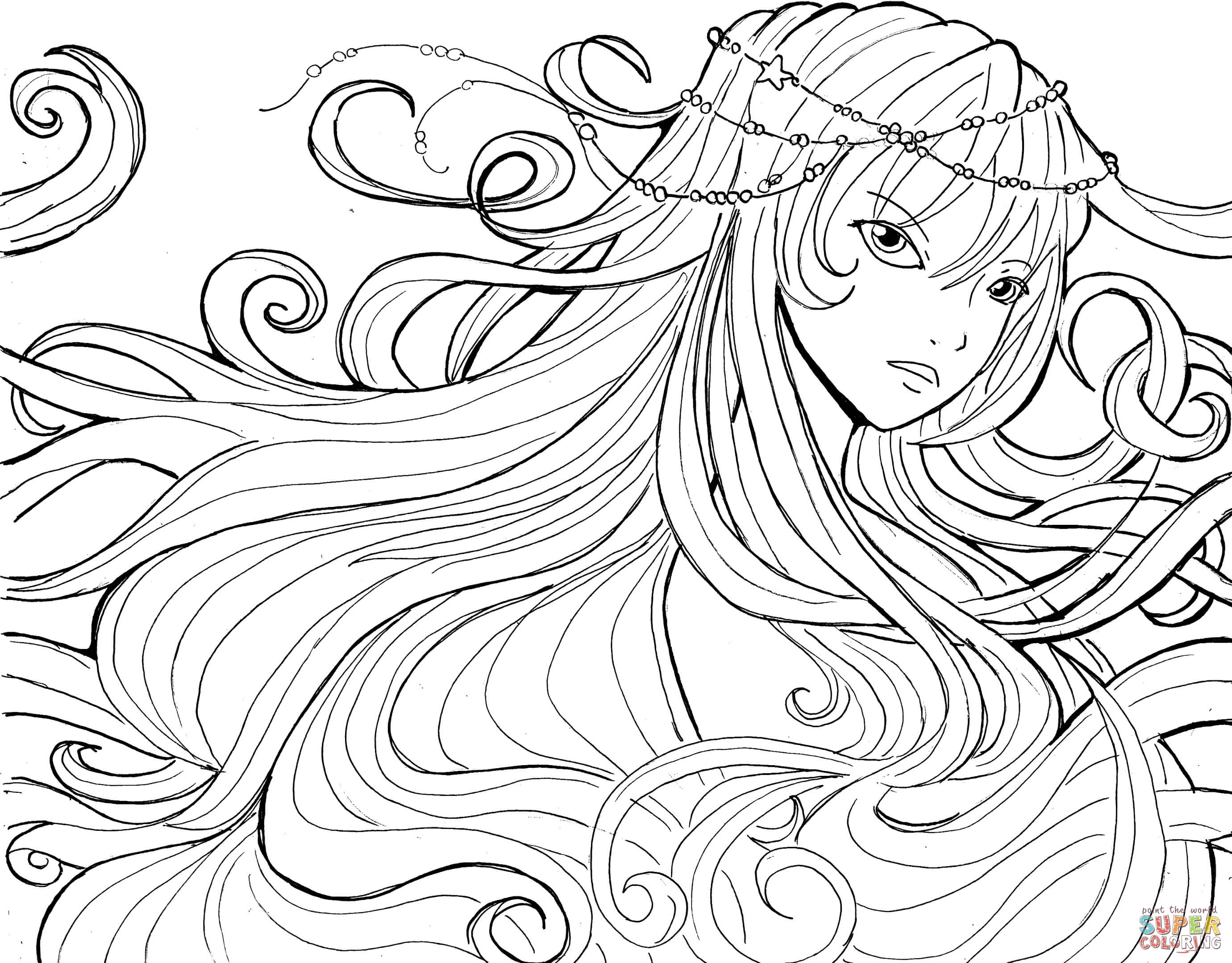 2760x2156 Anime Coloring Pages School Girl For Kids Chibi Printable Fox High