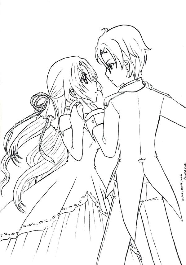 600x851 Anime Couples Coloring Pages Cutenime Couple Coloring Pages