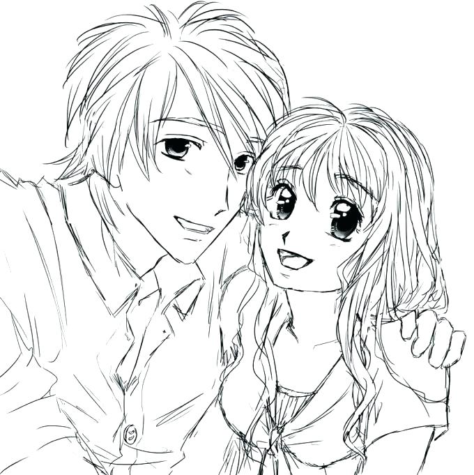 680x681 Anime Couples Coloring Pages Cute Couple Coloring Pages Coloring