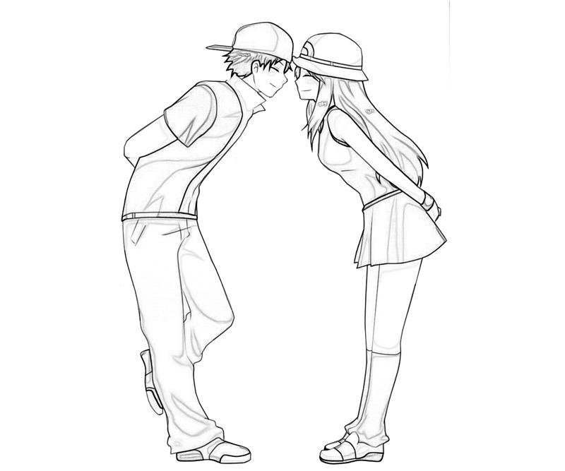 800x667 Anime Kissing Couples Coloring Pages