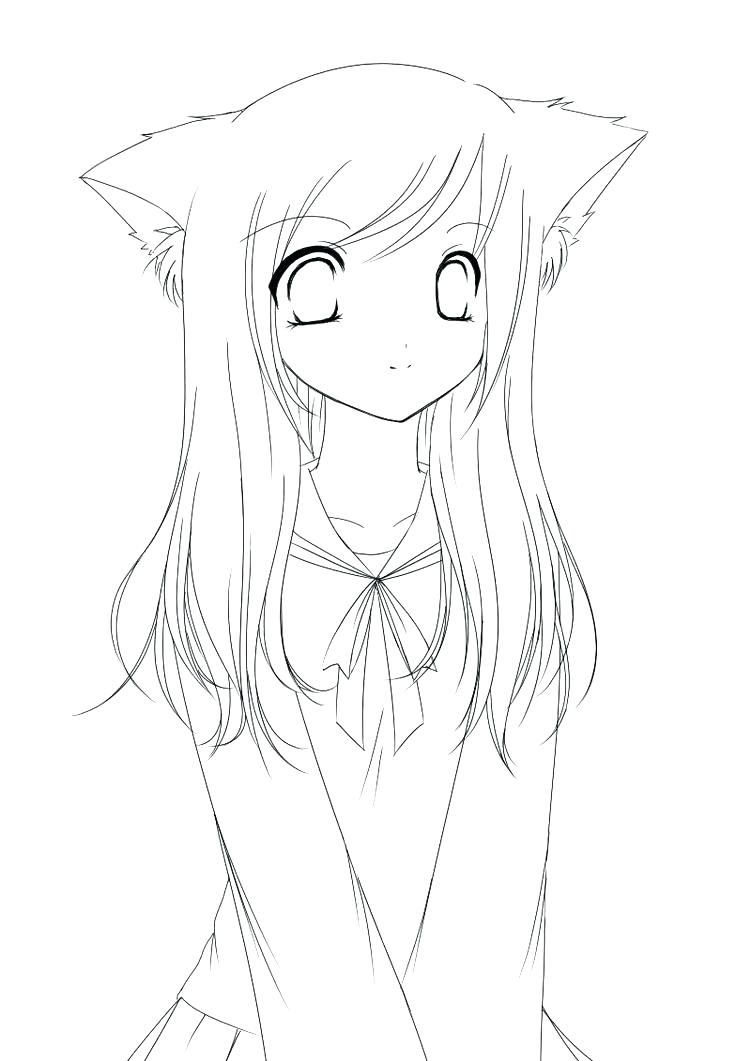 736x1061 Cartoon Girl Coloring Pages Girl Coloring Picture Anime Girl