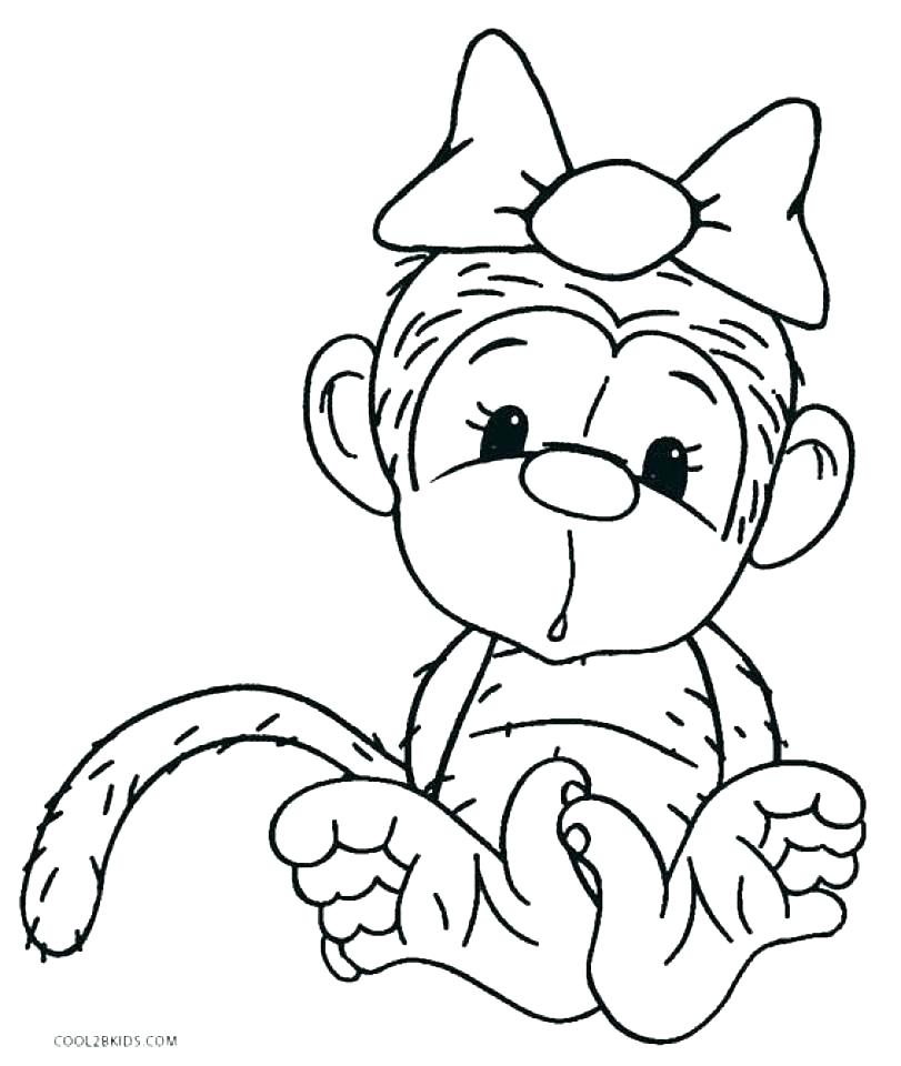 Coloring Pages Of Baby Monkeys