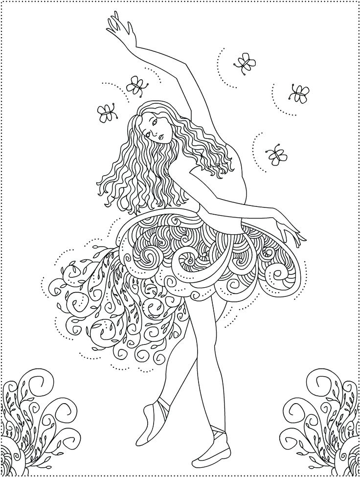 736x975 Good Ballerina Coloring Page Fee Ballet Dancer Pages Swan Lake