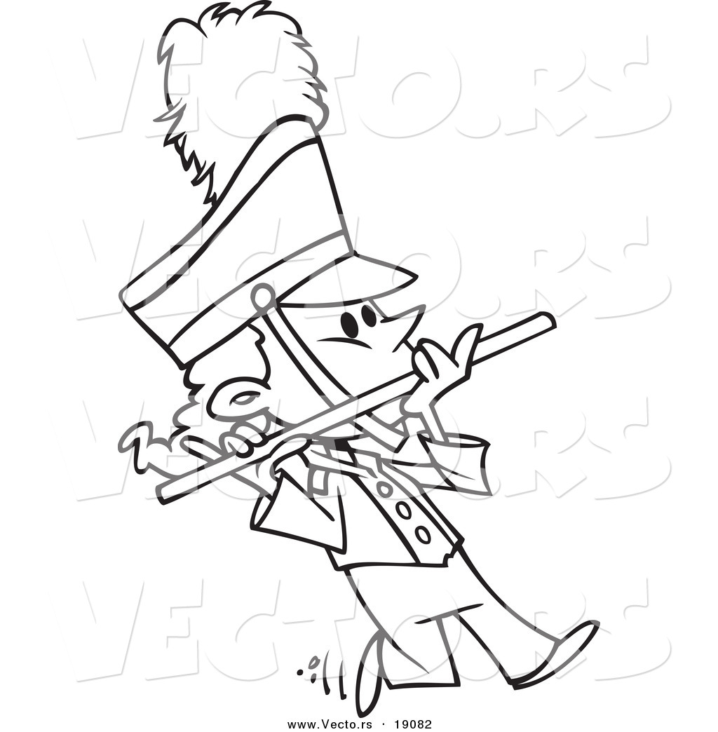 1024x1044 Vector Of A Cartoon Flutist In A Marching Band